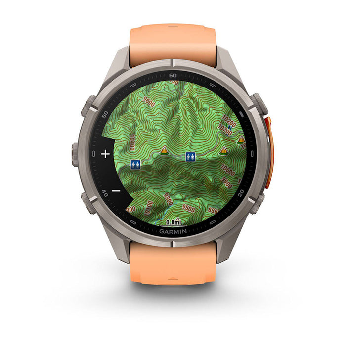 Garmin fēnix® 9 Pro 43mm Unisex Shell Pink/Autumn Orange Titanium With Orange Silicone Band AMOLED Display inReach® Technology Premium Connected Multisport GPS Smartwatch - 010-04335-00