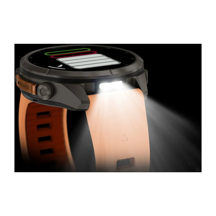 Garmin fēnix® 9 Pro 43mm Unisex Shell Pink/Autumn Orange Titanium With Orange Silicone Band AMOLED Display inReach® Technology Premium Connected Multisport GPS Smartwatch - 010-04335-00