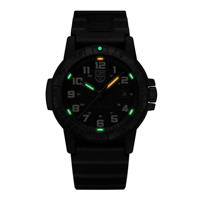 Luminox Men's Green Dial Black Leather Band Analog Swiss Quartz 44MM Military Watch - XS.0337