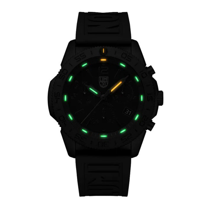 Luminox Men's Black Dial Black Rubber Strap Modern Analog Swiss Quartz Watch - XS.3121