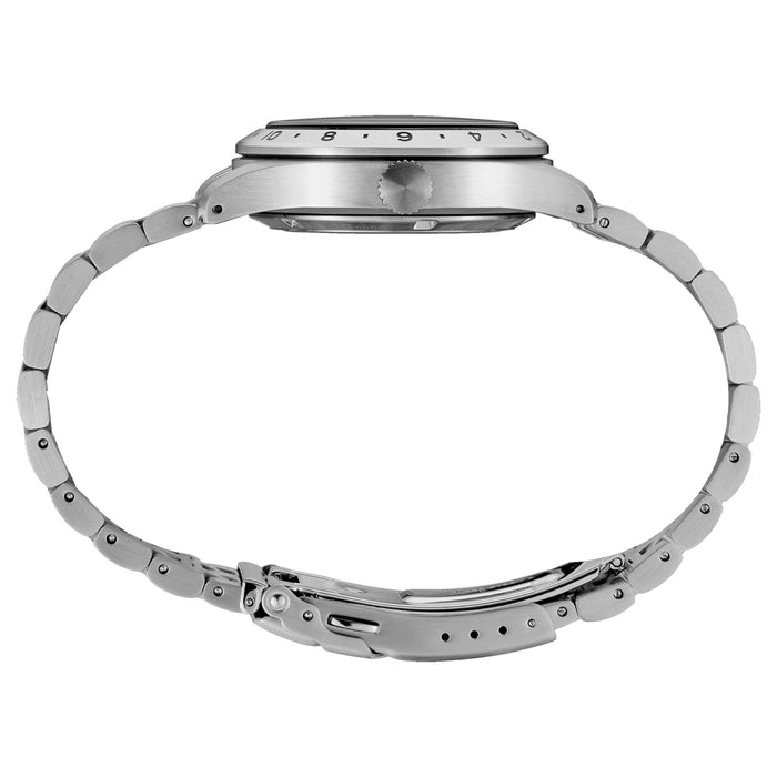 Seiko 5 Sports Field GMT Men's Black Dial Silver Stainless Steel Strap Automatic GMT Watch - SSK023