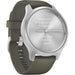 Garmin vívomove Unisex Moss Silicone Band Silver Quartz Dial Hybrid Watch - 010-02240-01 - WatchCo.com