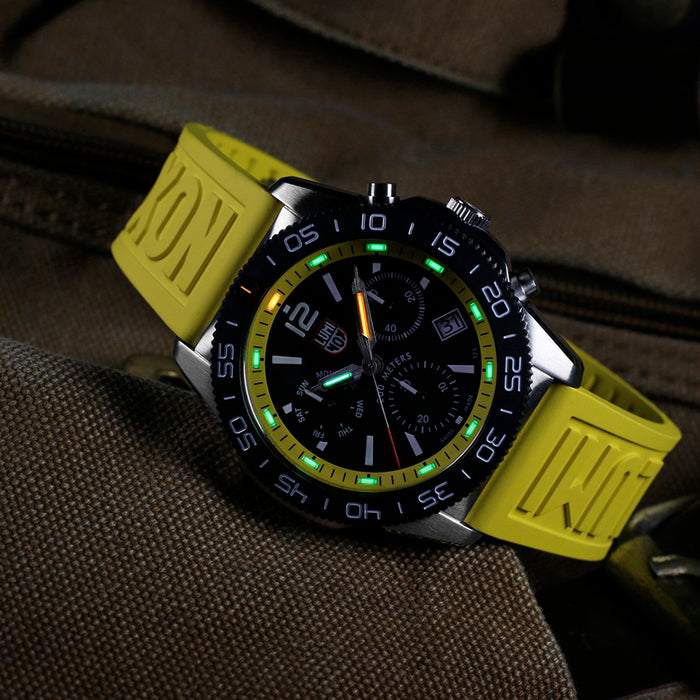 Luminox Men's Black Dial Yellow Rubber Band Ronda Z60 Watch - XS.3145