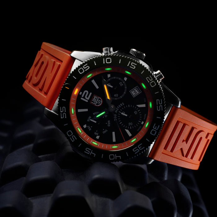 Luminox Men's Black Dial Orange Rubber Band Ronda Z60 Watch - XS.3149