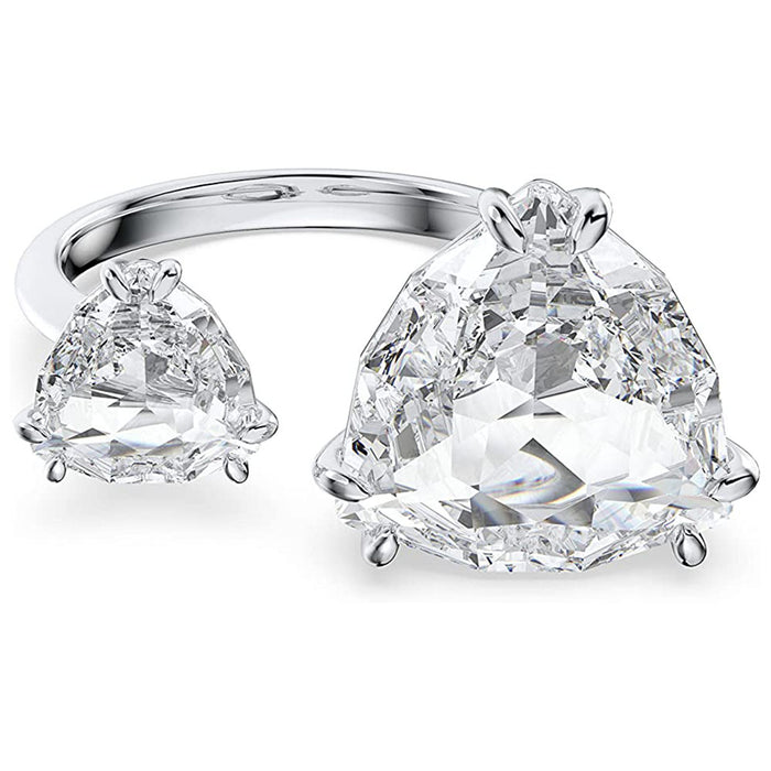 Swarovski Women's Clear Rhodium Finish Triangular Cut Crystals Millenia Cocktail Ring - 5610391