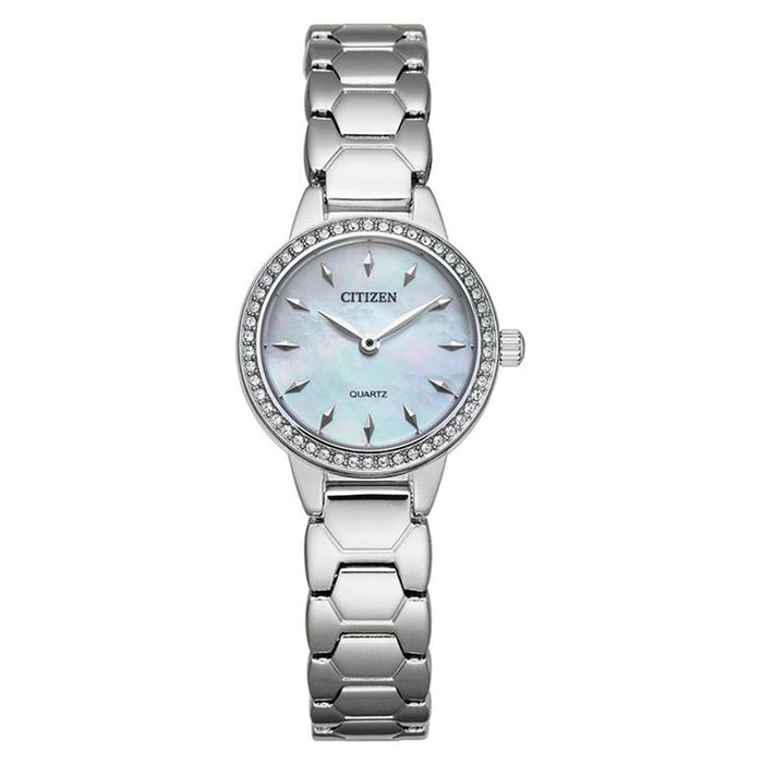 Citizen Women's Silver Stainless Steel White Dial Quartz Analog Watch - EZ7010-56D