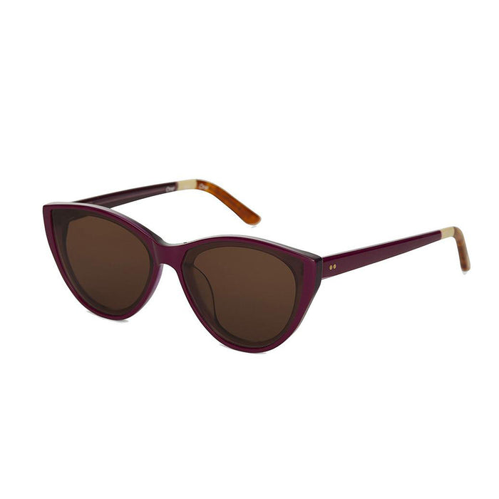 Womens Josie Mulberry Frame Solid Brown Lens Cat-Eye Sunglasses - 10014800