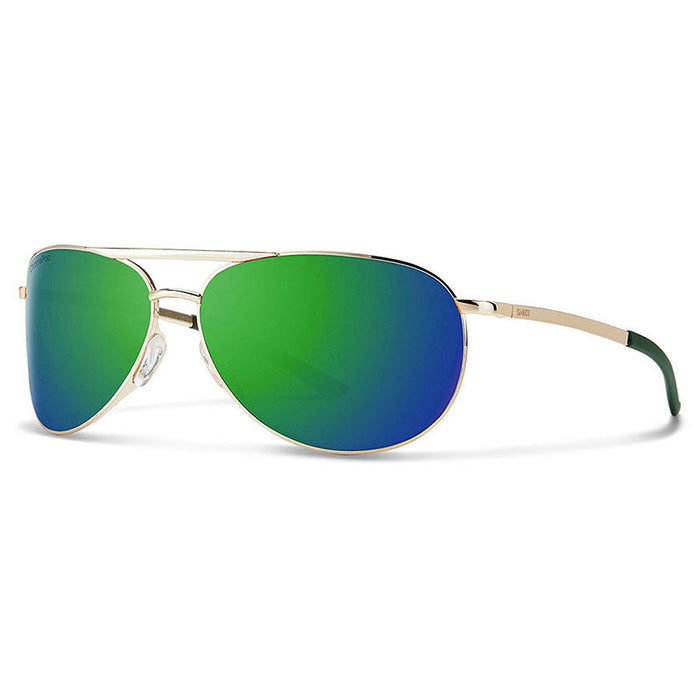 Smith Serpico Slim 2 Women's Gold Frame Green Mirror ChromaPop Aviator Sunglasses - SS2CMGMGD