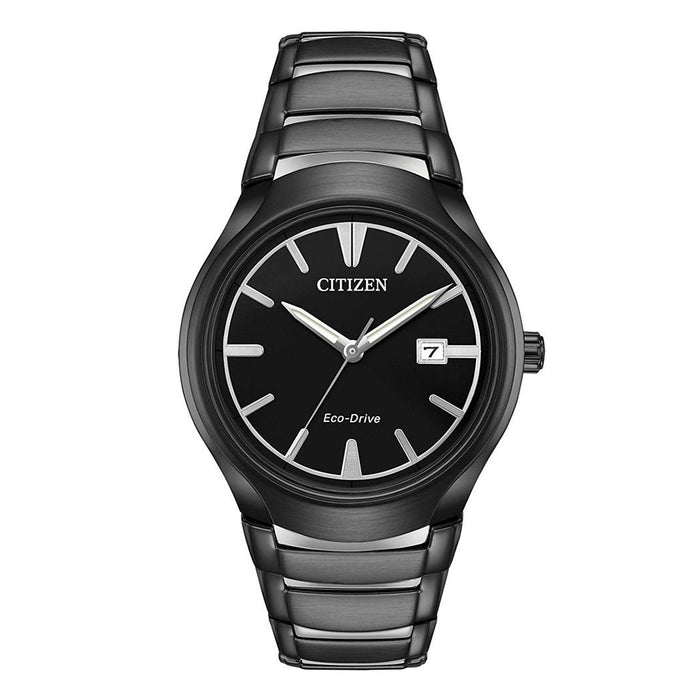 Citizen Men's Two Tone Stainless Steel Strap Black Quartz Dial Watch - AW1558-58E