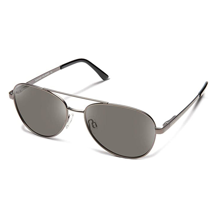 Suncloud Mens Matte Gunmetal Frame Grey Lens Polarized Callsign Oval Sunglasses - 203234KJ156M9