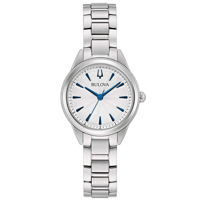 Bulova Womens Sutton Dial and Band Silver Stainless Steel Classic Strap Watch - 96L285