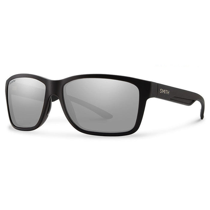 Smith Drake Unisex Matte Black Frame ChromaPop Platinum Polarized Lens Square Sunglasses - DKRPGYMMB