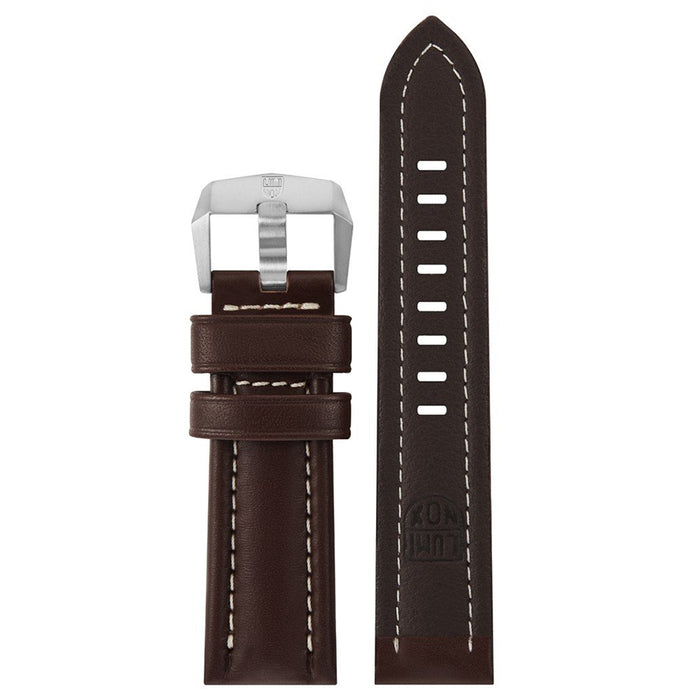 Luminox Men's 9240 F-22 Raptor™ Series Dark Brown & Beige Leather Strap Titanium Buckle Watch Band - FEX.9240.70TI.K