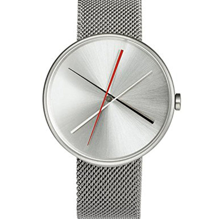 Projects Mens Crossover Steel Analog Stainless Watch - Silver Mesh Bracelet - Silver Dial - 7292S-S/S
