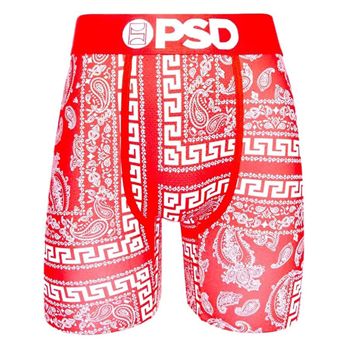 PSD Men's Red Meander Lux Boxer Briefs Underwear - 122180039-RED