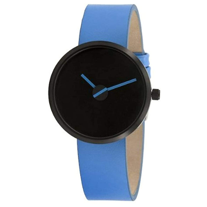 Projects Unisex Black Dial Blue Leather Band Watch - 7290A