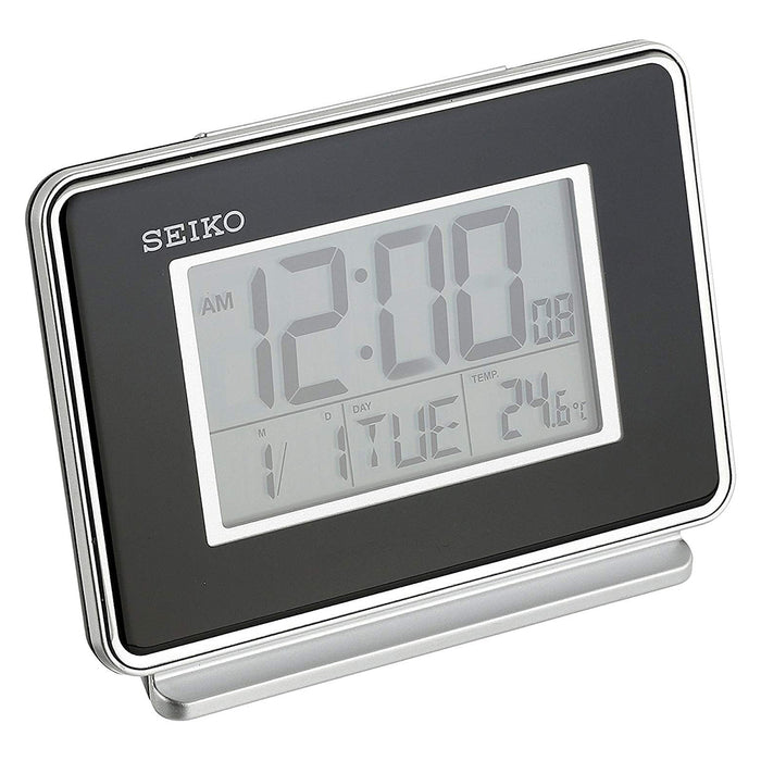 Seiko Silver Case Grey Dial Digital Bedside Alarm Clock - QHL068KLH