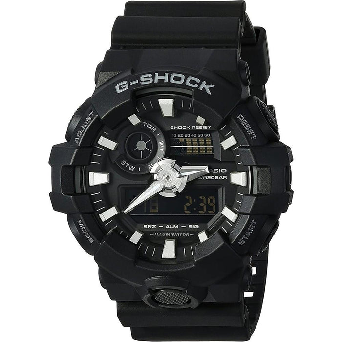 Casio Men's G-Shock Black Resin Band Black Analog-Digital Dial Casual Quartz Watch - GA-700-1BCR - WatchCo.com