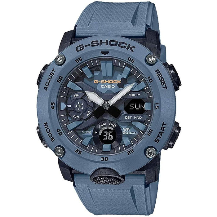 Casio Men's G-Shock Blue Resin Band Camouflage Analog-Digital Dial Quartz Watch - GA-2000SU-2ACR - WatchCo.com