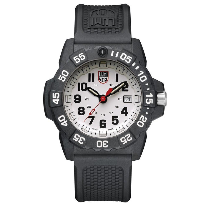 Luminox Men's Navy Seal 3500 Series Black Polyurethane Strap White Analog Dial Quartz Watch - XS.3507.L