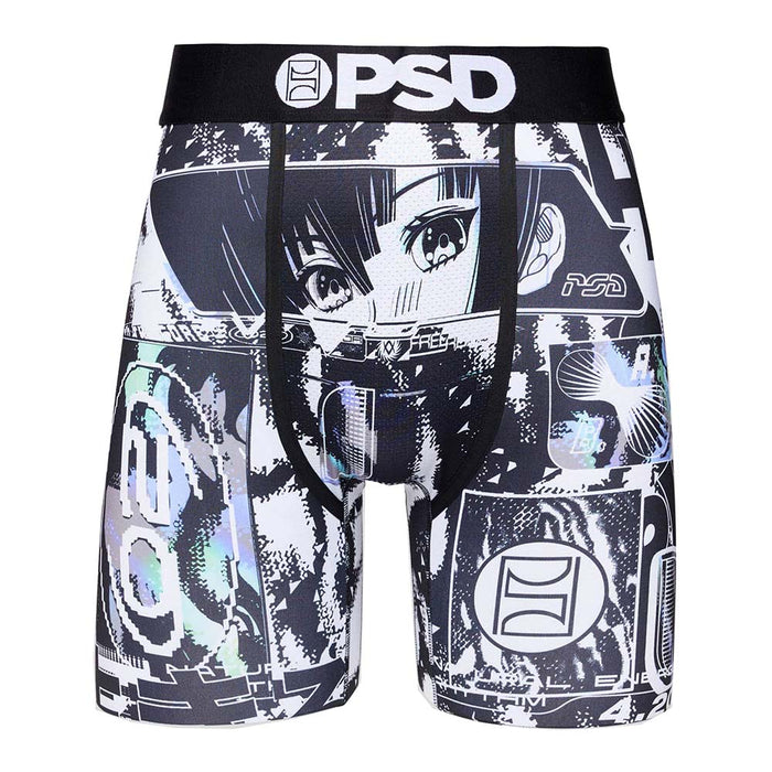 PSD Men's Black/Glitch Stretch Elastic Waistband Boxer Briefs Underwear