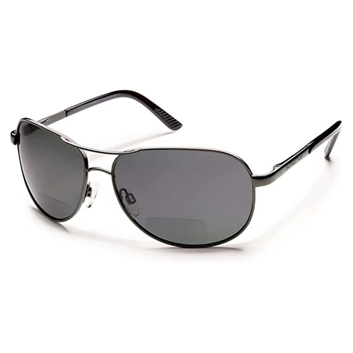 Suncloud Unisex Gunmetal Frame Gray Polycarbonate Lens Polarized Reader Sunglasses - S-AVPPGYGM200