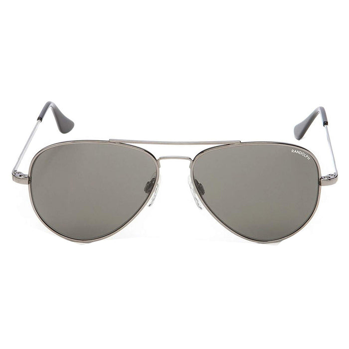 Unisex Silver Metal Frame Temple Gray Lens Avaitor Polarized Sunglasses - CR043