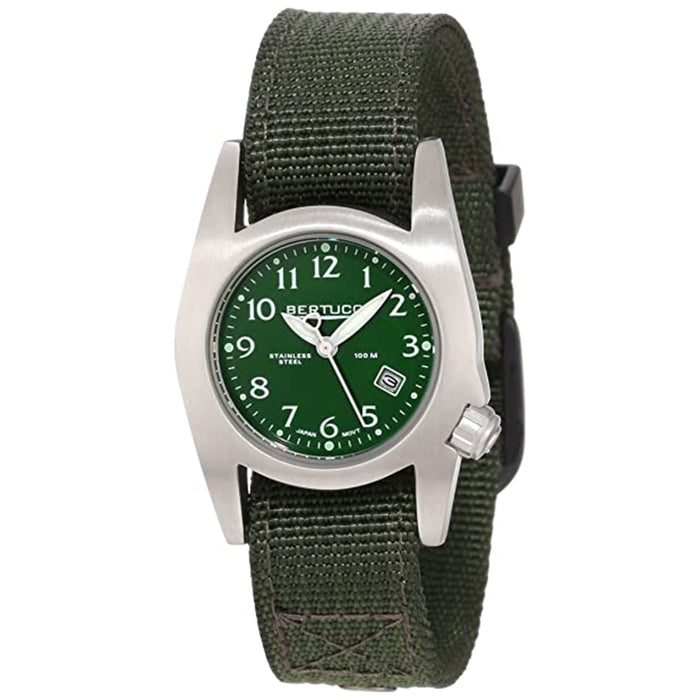 Bertucci Unisex Stainless Steel Case Green Nylon Band Green Dial Round Watch - 18005