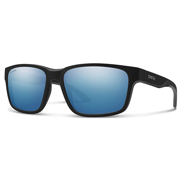 Smith Men's Matte Black Frame Chromapop Blue Mirror Lens Polarized Basecamp Sunglasses - 20192900359QG