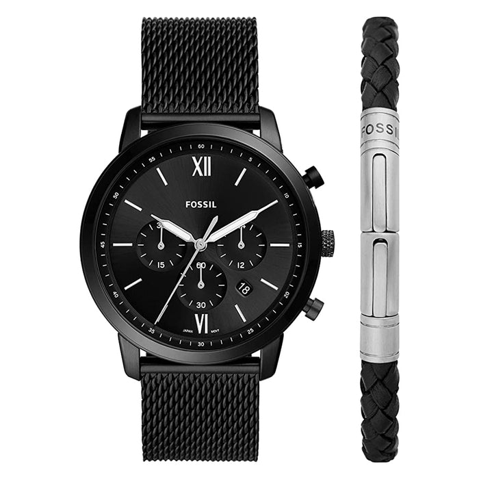 Fossil Mens Black Dial Band Stainless Steel Chronograph Quartz Watch- —  WatchCo