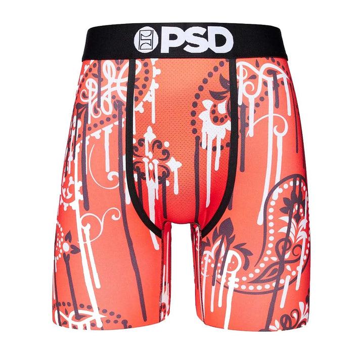 PSD Men's Drippin Paisley Red Boxer Briefs Underwear - 322180039-RED