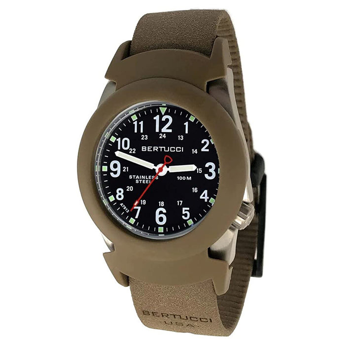 Bertucci A-2S Construction King Unisex Black Dial Coyote Tridura Band Japanese Quartz Watch - 11116