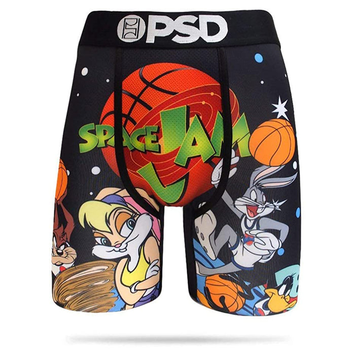 PSD Mens Space Jam Stretch Wide Band Boxer Brief Breathable Underwear - E31911075-BLK-L