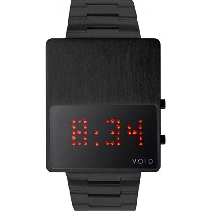 VOID Women's Black Stainless Digital Red LED Watch - V01LED-BL/MB