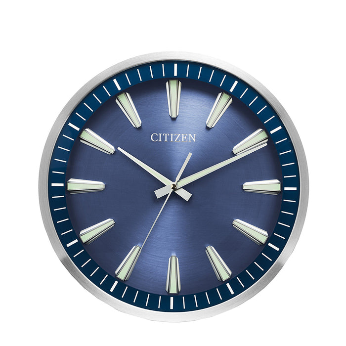 Citizen Gallery Circular Silver-Tone Frame Navy Blue Dial Wall Clock - CC2010