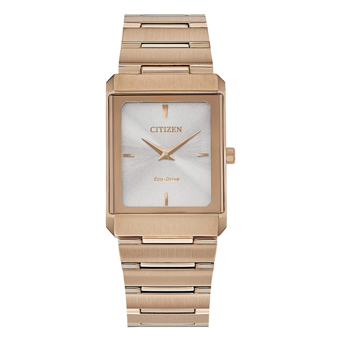 Citizen Unisex Eco-Drive Rose Gold Dial Pink Band Stainless Steel Watch - EG6013-56A