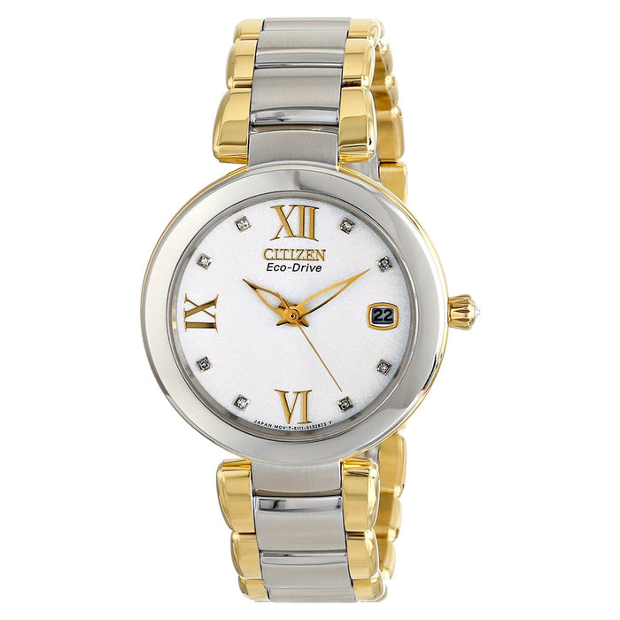 Citizen Women's Stainless steel Marne White Dial Two-tone Watch - EO1114-52A