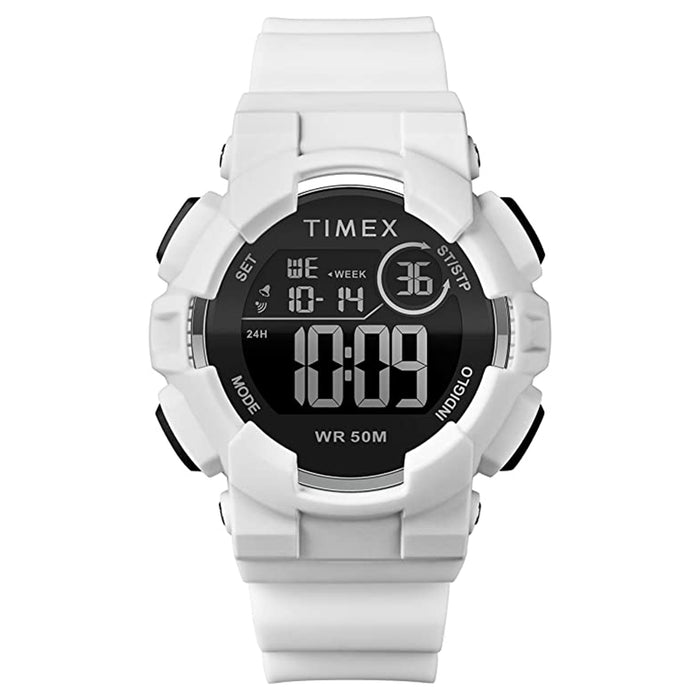 Timex Unisex DGTL Mako Digital Gray Dial White Silicone Strap Watch - TW5M23700