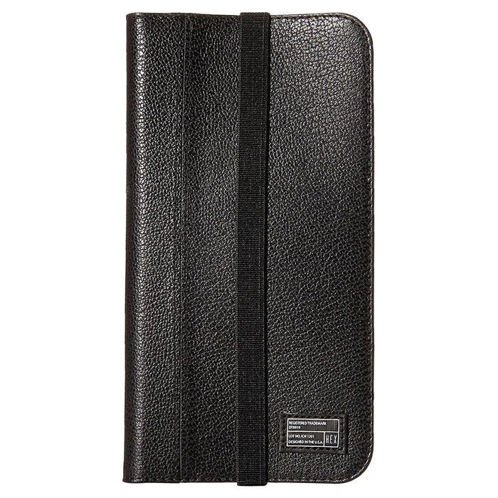 HEX Unisex iPhone 6 Plus Black Leather Icon Wallet - HX1835-BLCK
