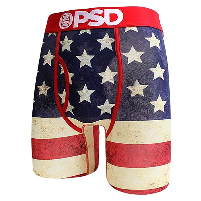 PSD Mens Wide Band Boxer Brief Bottom Red Modal Americana Underwear