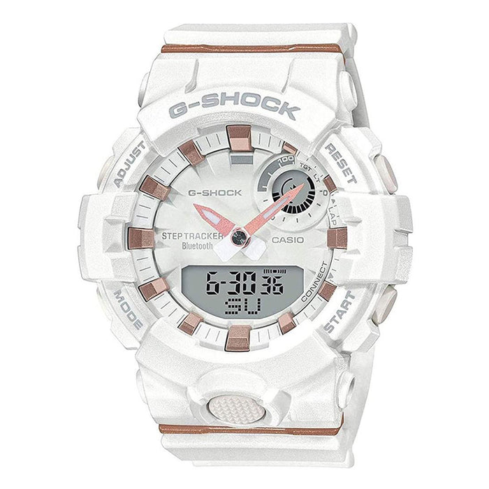 Casio Women's G-Shock Connected White Resin Band White Dial Analog-Digital Quartz Watch - GMA-B800-7ACR