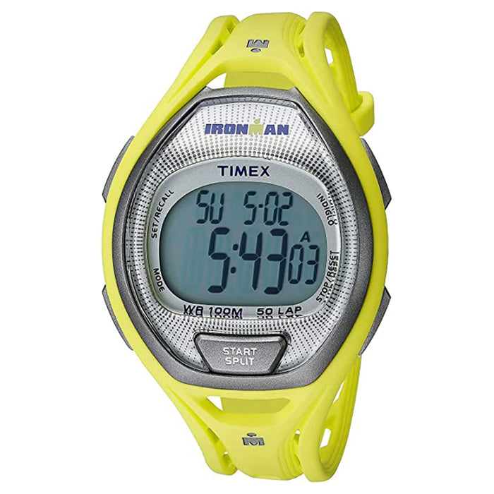 Timex Mens Ironman Sleek Gray Dial Silver Band Digital Watch - TW5K96100