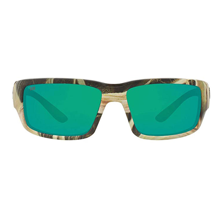 Costa Del Mar Mens Fantail 580G Polarized Rectangular Mossy Oak Shadow Grass Copper Green Mirrored Sunglasses - TF65OGMGLP