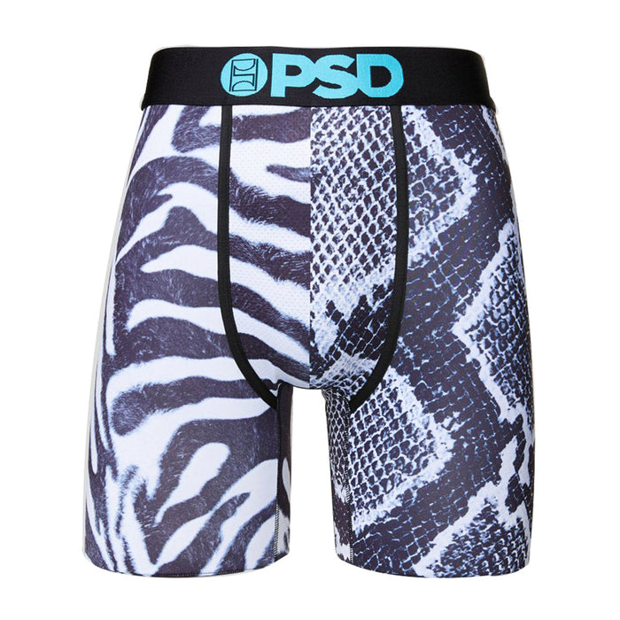 PSD Men's Black Zebra Snake Boxer Briefs Underwear - 321180036-BLK