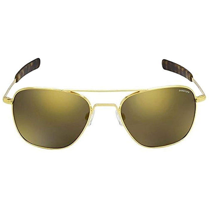 Unisex Gold Bayonet Frame Gold Flash Mirror Lens Aviator Polarized Full Rim Sunglasses - AF167