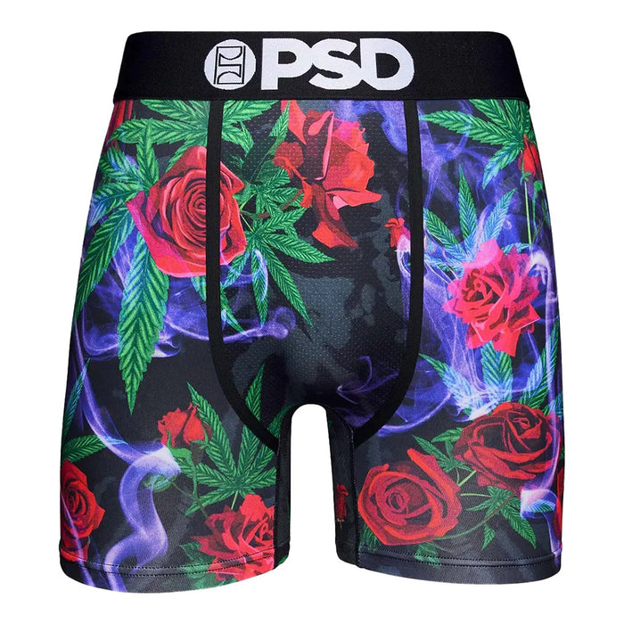 PSD Men's Black Rose Buds Mid Length Boxer Briefs Underwear - 123180130-BLK