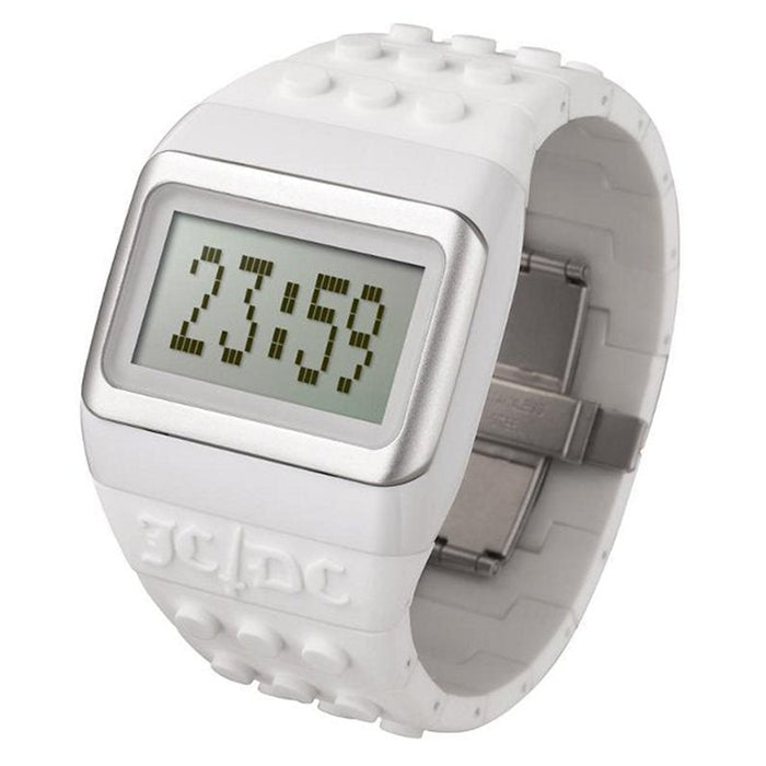 ODM Unisex JD/DC Pop Hours Digital Plastic Watch - White Rubber Strap - Digital Dial - JC01-14