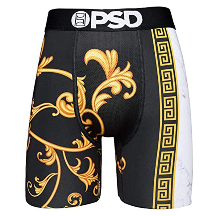 PSD Men's Black Greek Gold Boxer Briefs Underwear - 121180015-BLK