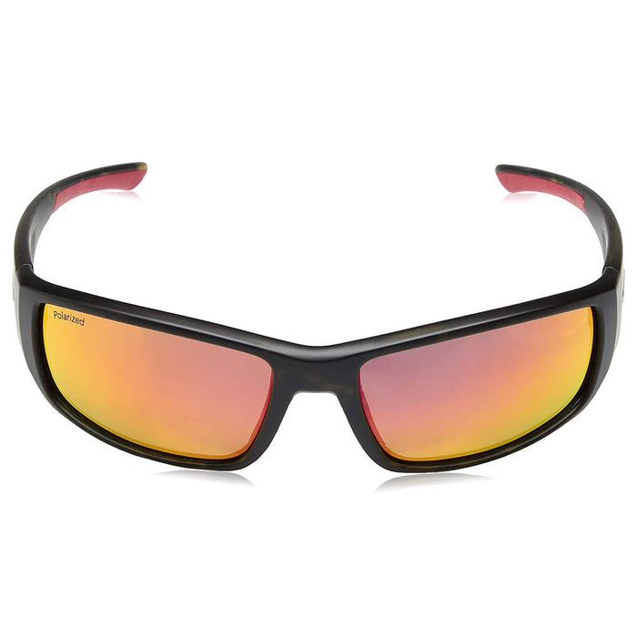 Survey Unisex Matte Camo Band Red Mirror Lens Polarized Rectangle Sunglasses - SVPPDMMC