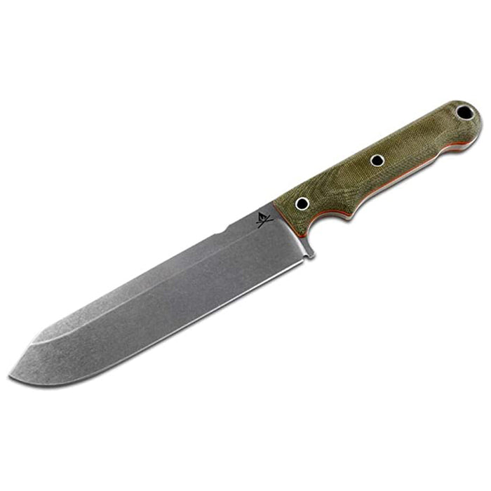 White River Olive Drab Canvas Micarta Handle White Stainless Steel Fixed Blade Knife - WRFC4